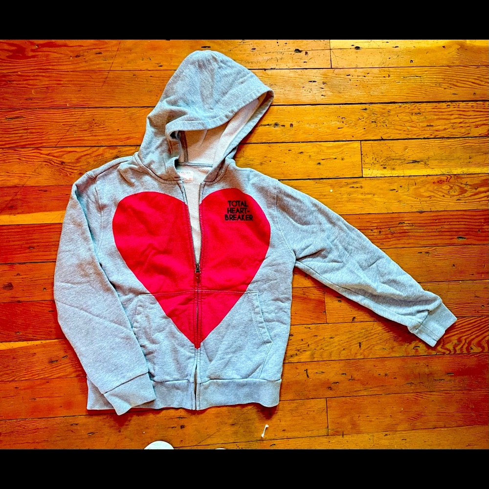 Boys “Total Heart Breaker” Lightweight Hoodie size 14 from J. Crew ‘crewcuts’